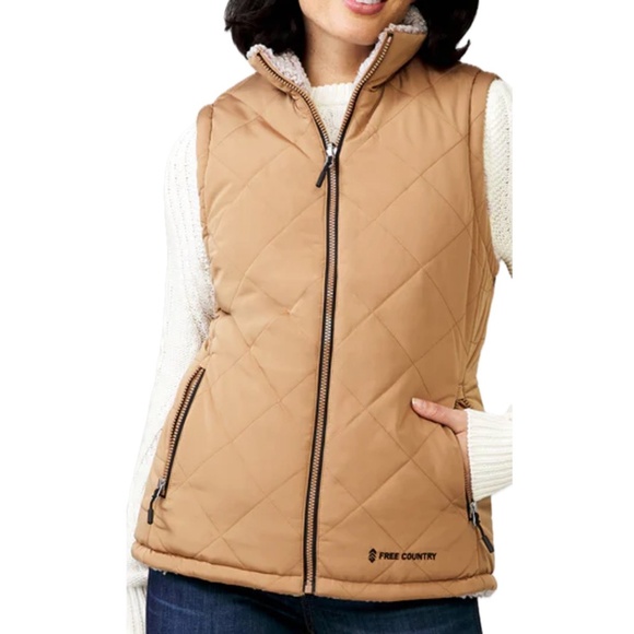 NWOT FREE COUNTRY SHERPA VEST - Reversible - Picture 1 of 8